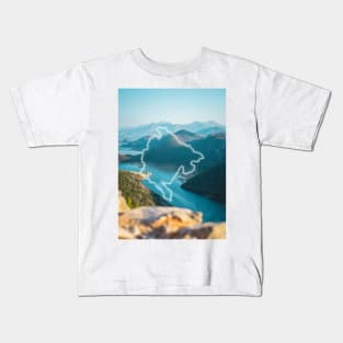 Montenegro Country Map | Luminous Landscapes Kids T-Shirt